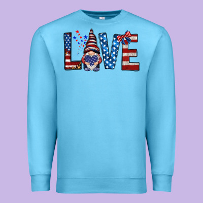 4th Of July Love Gnome Premium Sweatshirt Designed By Howdyjamesfarm