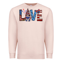 Pale Pink 4th Of July love gnome Premium Sweatshirt - HowdyJamesFarm