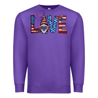 Purple 4th Of July love gnome Premium Sweatshirt - HowdyJamesFarm