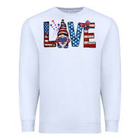 White 4th Of July love gnome Premium Sweatshirt - HowdyJamesFarm