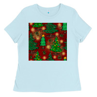 Christmas Trees Seamless Pattern Ladies Tee | Teevron