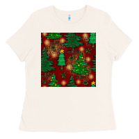 Bone christmas trees seamless pattern Ladies Tee - BundleAndBundleShop