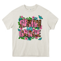 Cream grow in grace Heavy Core Tee - AdoDesignShop