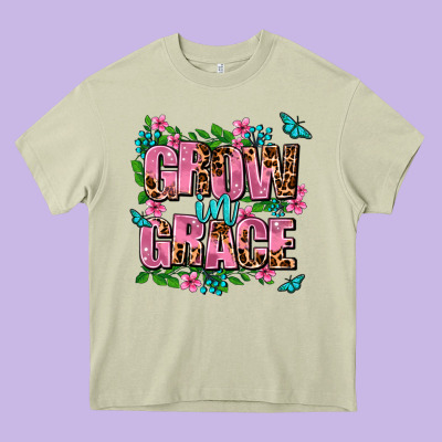 Grow In Grace Heavy Core Tee Designed By Adodesignshop