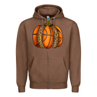 Chestnut Basketball Pumpkin Zipper Hoodie - texasbilliewilder