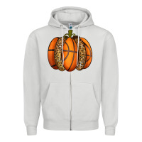 Dove Grey Basketball Pumpkin Zipper Hoodie - texasbilliewilder