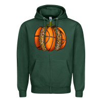 Sports Green Basketball Pumpkin Zipper Hoodie - texasbilliewilder