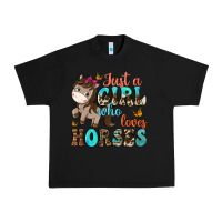Black just a girl who loves horses Urban Heavy Tee - NancyCooperArtShop