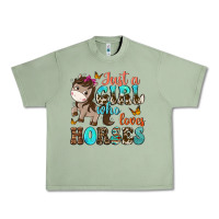 Oil Green just a girl who loves horses Urban Heavy Tee - NancyCooperArtShop