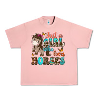Salmon just a girl who loves horses Urban Heavy Tee - NancyCooperArtShop