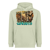 Matcha Long live Cowboys boots hat Heavyweight Hoodie - HowdyJamesFarm
