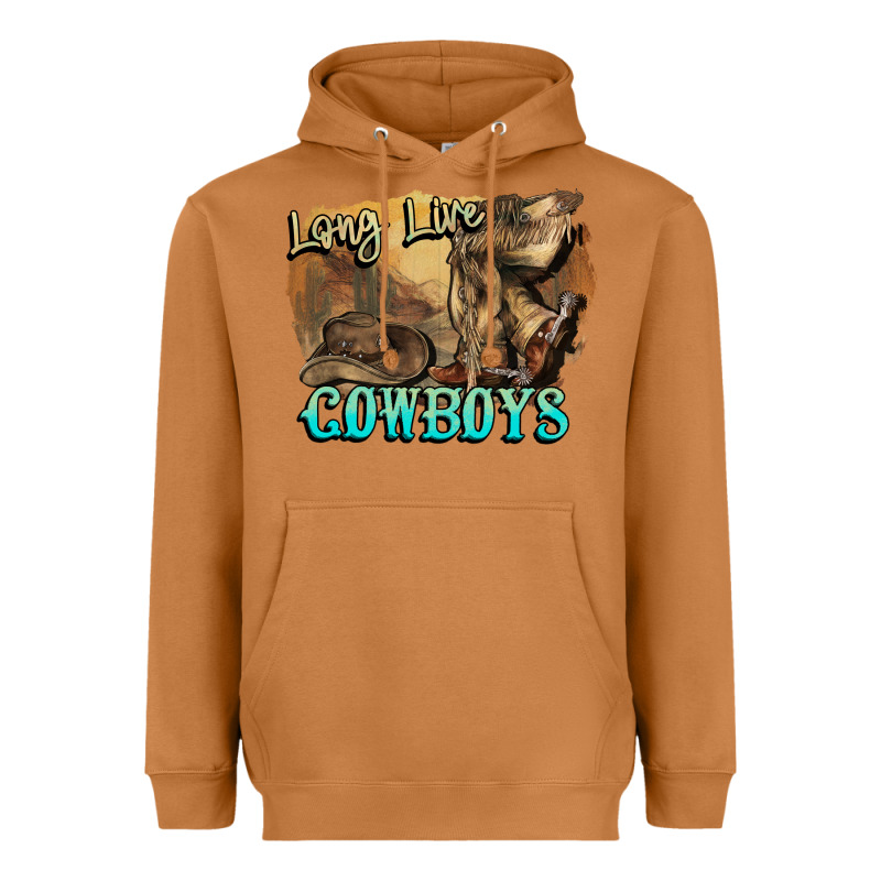 Long Live Cowboys Boots Hat Heavyweight Hoodie by HowdyJamesFarm | Teevron