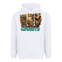 White Long live Cowboys boots hat Heavyweight Hoodie - HowdyJamesFarm