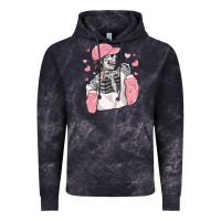 Cloud Black skeleton girl valentine's day Vintage Hoodie - MaliasSmallBusiness