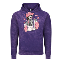 Cloud Purple skeleton girl valentine's day Vintage Hoodie - MaliasSmallBusiness