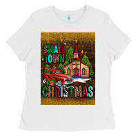White small town christmas church Ladies Tee - AdoDesignShop