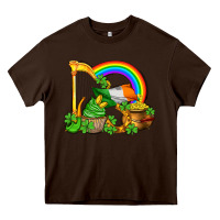 Chocolate Brown st patricks day  rainbow shamrocks Heavy Core Tee - AdoDesignShop
