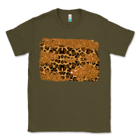 Army Green leopard glitter background Classic Tee - RanaPortraitStore