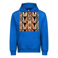 Cobalt native american aztec seamless pattern 4 Urban Hoodie - BundleAndBundleShop