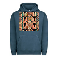 Pigment Midnight Navy native american aztec seamless pattern 4 Urban Hoodie - BundleAndBundleShop