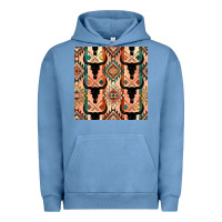 Pigment Pebble Blue native american aztec seamless pattern 4 Urban Hoodie - BundleAndBundleShop