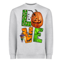 Heather Grey love halloween Heavyweight Sweatshirt - BundleAndBundleShop
