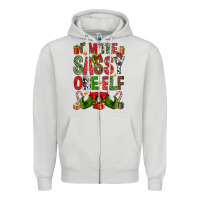 Dove Grey I'm the sassy on the elf Zipper Hoodie - NancyCooperArtShop