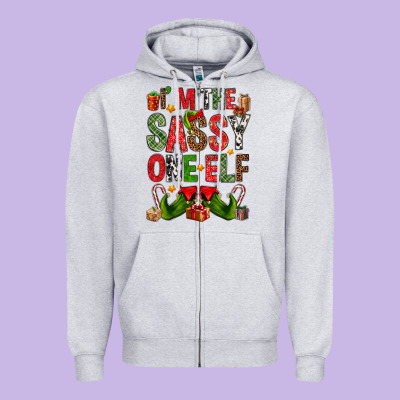 I'm The Sassy On The Elf Zipper Hoodie Designed By Nancycooperartshop