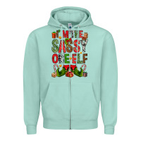 Seafoam I'm the sassy on the elf Zipper Hoodie - NancyCooperArtShop