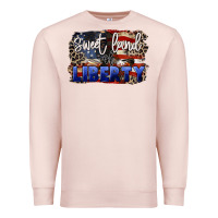 Pale Pink Sweet land of liberty 4th of july Premium Sweatshirt - CowGirlArtShop