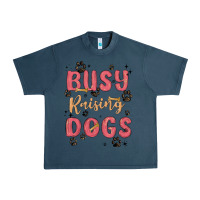 Midnight Navy busy raising dogs Urban Heavy Tee - MaliasSmallBusiness