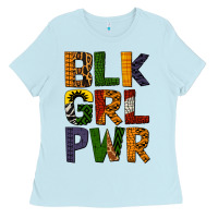Baby Blue black girl power Ladies Tee - BundleAndBundleShop
