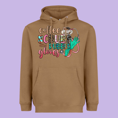 Coffee Scrubs And Rubber Gloves Heavyweight Hoodie Designed By Cowgirlartshop