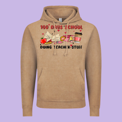 100 Days School Vintage Hoodie Designed By Maliassmallbusiness