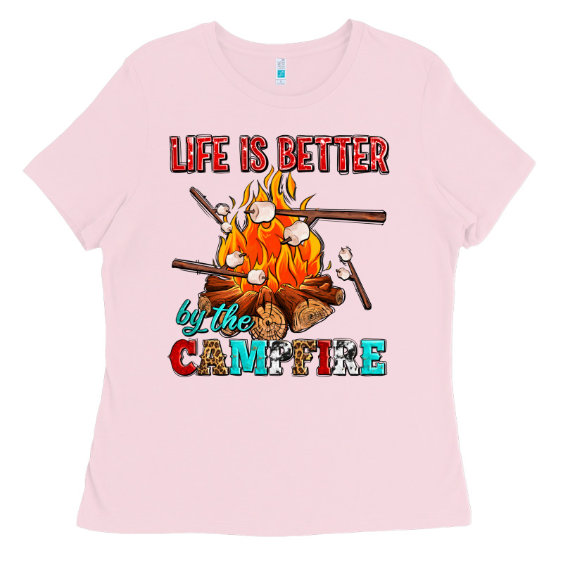 Life Is Better By The Campfire With Marshmallows Ladies Tee by AdoDesignShop | Teevron
