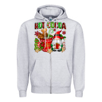 Heather Grey hot cocoa Zipper Hoodie - texasbilliewilder