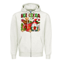 Oatmeal Heather hot cocoa Zipper Hoodie - texasbilliewilder