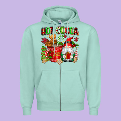 Hot Cocoa Zipper Hoodie Designed By Texasbilliewilder