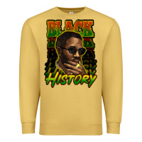 Antique Gold Black history afro man Premium Sweatshirt - HowdyJamesFarm