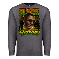 Charcoal Heather Black history afro man Premium Sweatshirt - HowdyJamesFarm