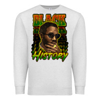 Oatmeal Heather Black history afro man Premium Sweatshirt - HowdyJamesFarm