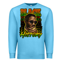 Ocean Blue Black history afro man Premium Sweatshirt - HowdyJamesFarm
