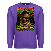 Purple Black history afro man Premium Sweatshirt - HowdyJamesFarm