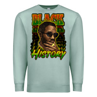 Seafoam Black history afro man Premium Sweatshirt - HowdyJamesFarm