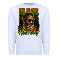 White Black history afro man Premium Sweatshirt - HowdyJamesFarm