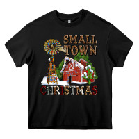 Black small town christmas with barn and cactus Heavy Core Tee - AdoDesignShop