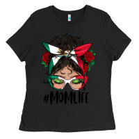 Black mexican mom life messy bun mama Ladies Tee - BundleAndBundleShop