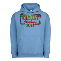 Pigment Pebble Blue Family Christmas 2023 Urban Hoodie - FaDigitalArtStudio