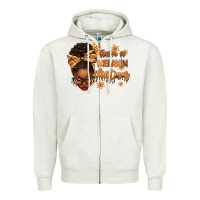 Oatmeal Heather Have a melanin Christmas afro woman Zipper Hoodie - texasbilliewilder