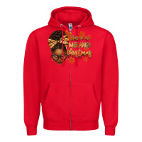 Red Have a melanin Christmas afro woman Zipper Hoodie - texasbilliewilder